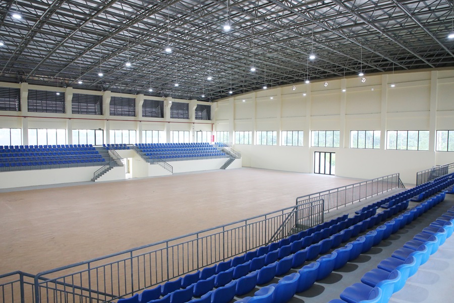 Các hạng mục trong Nhà thi đấu Từ Sơn đã cơ bản hoàn thiện