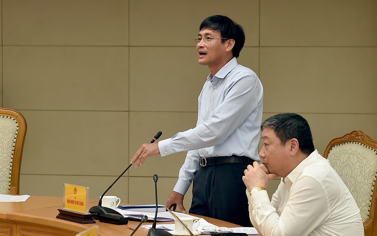 Thứ trưởng Bộ Nông nghiệp và Môi trường Trần Quý Kiên báo cáo tại cuộc họp - Ảnh: VGP/Minh Khôi