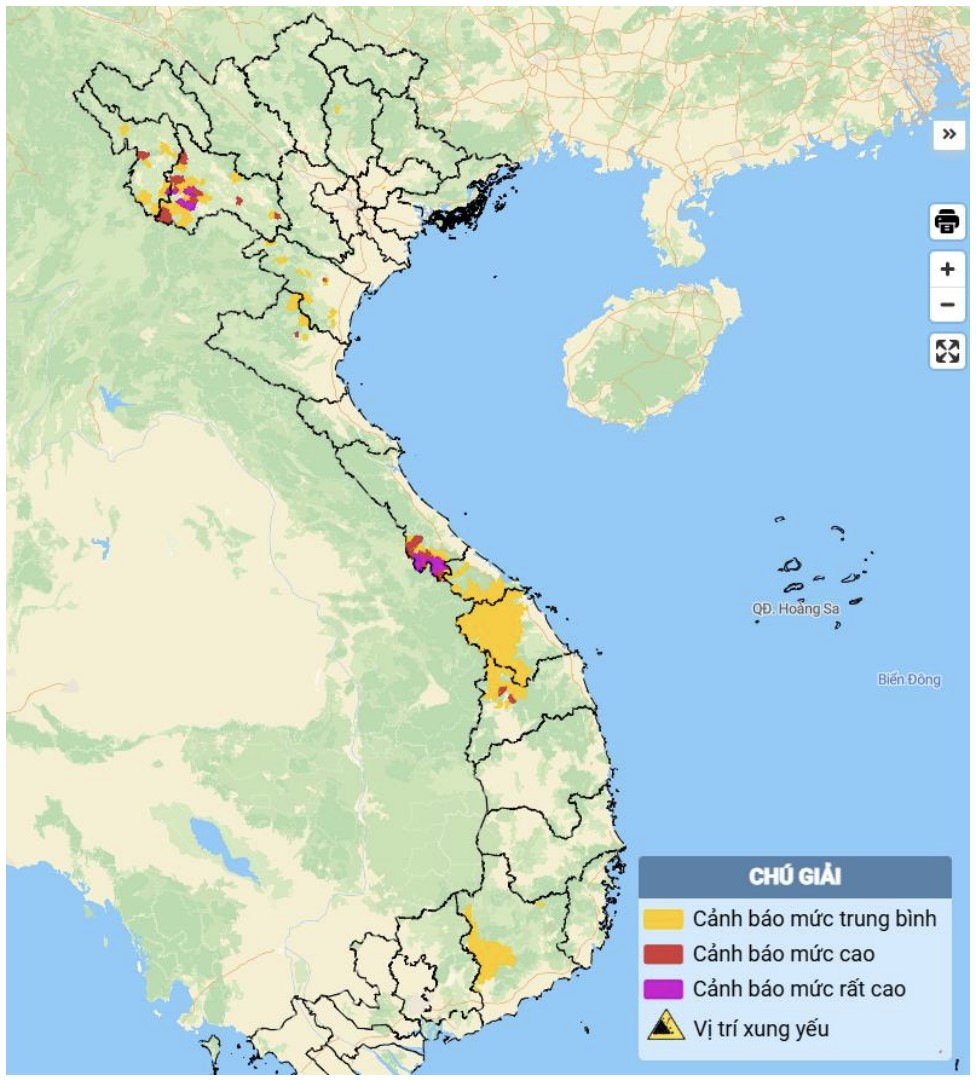 Cảnh báo lũ quét, sạt lở đất trên khu vực 9 tỉnh, thành phố