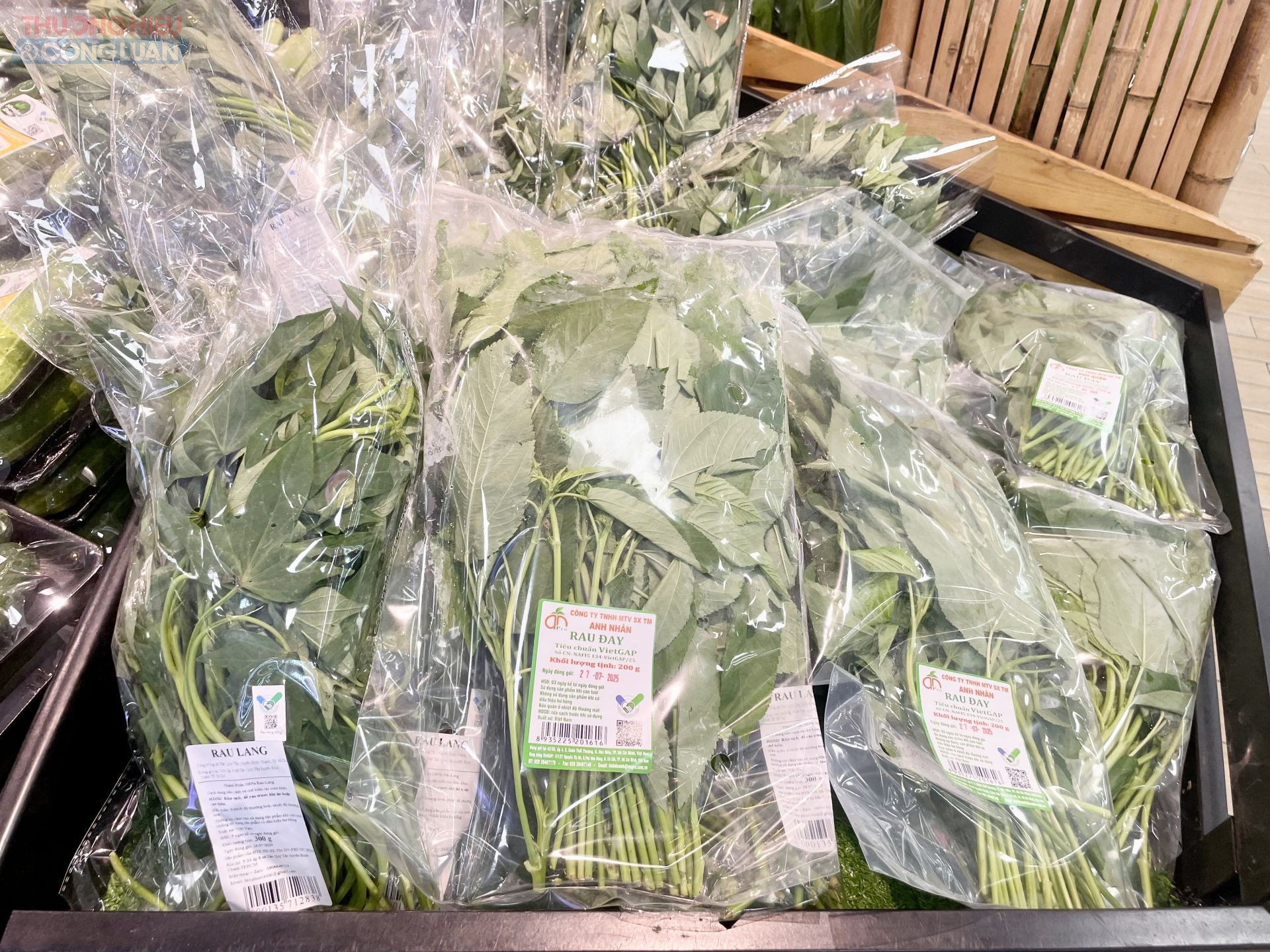 Các loại rau được gắn tích xanh