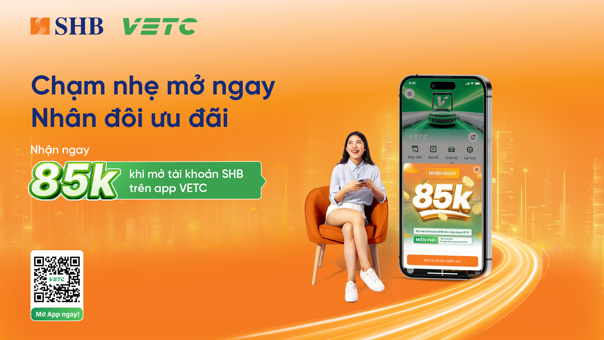 Nhiều ưu đãi thiết thực dành cho tài xế khi mở tài khoản SHB và tự động liên kết với ví VETC