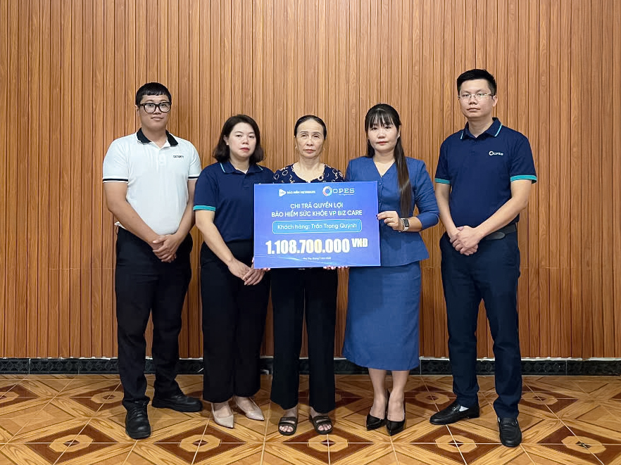 OPES và VBI chi trả hơn 1 tỷ đồng cho người thân khách hàng tham gia bảo hiểm VP Biz Care