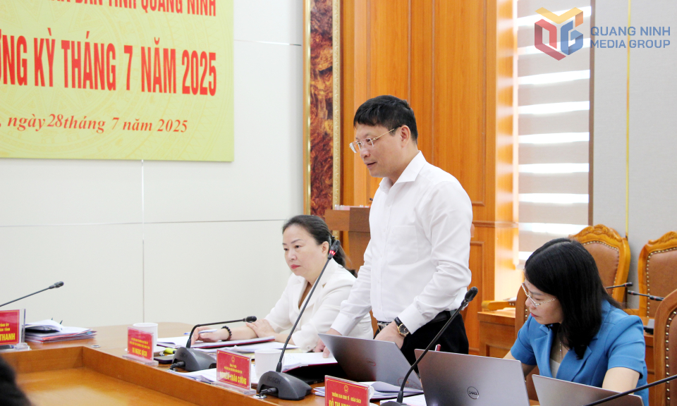 Ông Nghiêm Xuân Cường, Phó Chủ tịch HĐND tỉnh, phát biểu tại phiên họp.