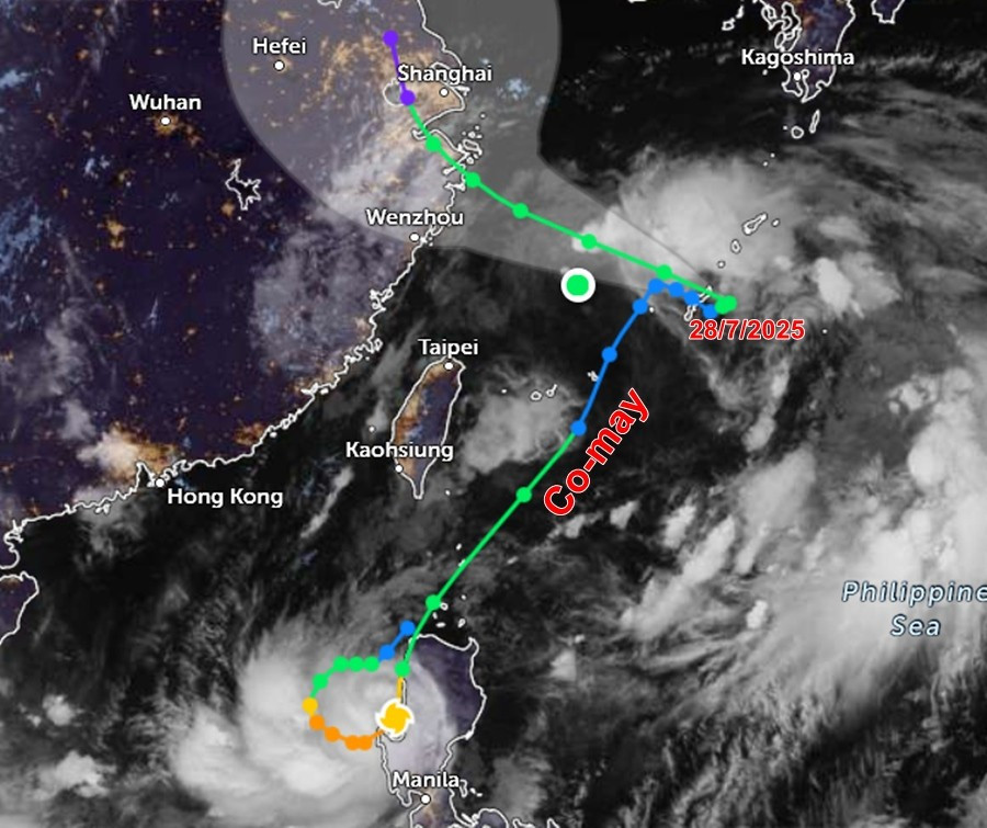 Bão Cỏ May “hồi sinh”, tiếp tục mạnh lên và có khả năng đổ bộ trở lại