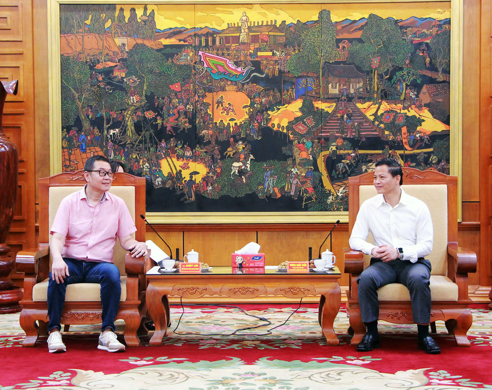 Chủ tịch UBND tỉnh Bắc Ninh Vương Quốc Tuấn tiếp và làm việc với lãnh đạo Tập đoàn Cooler Master