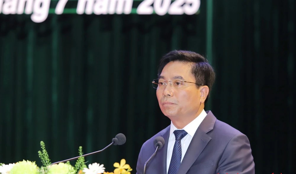 Bí thư Tỉnh ủy Nguyễn Doãn Anh trình bày diễn văn kỷ niệm 95 năm Ngày thành lập Đảng bộ tỉnh (29/7/1930 - 29/7/2025).