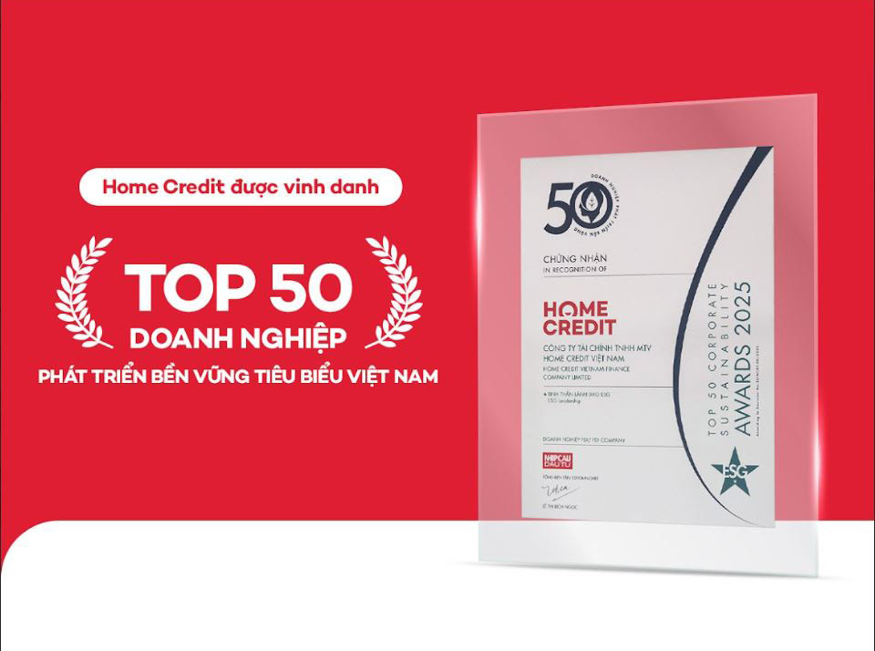 Năm thứ ba góp mặt, Home Credit được vinh danh tại hạng mục “Tinh thần lãnh đạo ESG”.