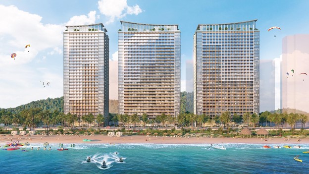 Tổ hợp Sun Centro Town quy mô 2.900 căn hộ ngay sát bờ biển. (Ảnh: Sun Property)