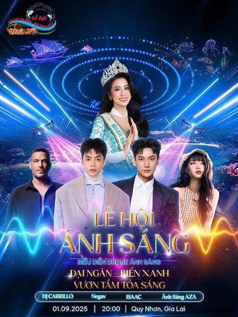 Pano quảng bá “Lễ hội tinh hoa Đại ngàn - Biển xanh hội tụ năm 2025”. Ảnh: VH