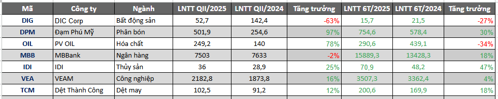 Các doanh nghiệp công bố kết quả kinh doanh sáng ngày 30/7/2025