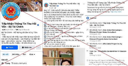 Trang giả mạo Bộ Tài chính có xác thực tích xanh Trang giả mạo Bộ Tài chính có xác thực tích xanh
