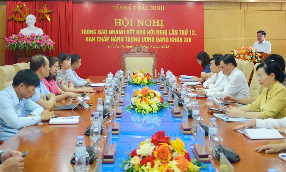 Tỉnh ủy Bắc Ninh thông báo nhanh kết quả Hội nghị lần thứ 12, Ban Chấp hành Trung ương Đảng khóa XIII