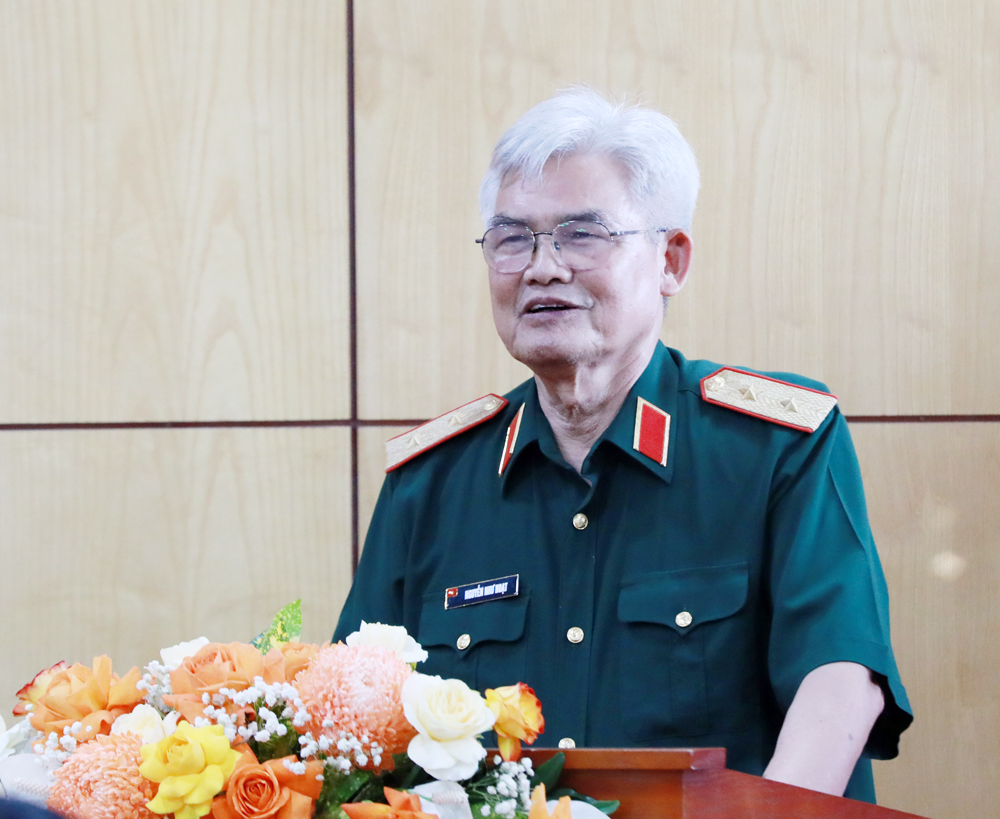 Trung tướng Nguyễn Như Hoạt phát biểu tại buổi gặp mặt. Trung tướng Nguyễn Như Hoạt phát biểu tại buổi gặp mặt.