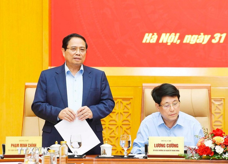 Thủ tướng Phạm Minh Chính phát biểu tại hội nghị - Ảnh: TTXVN