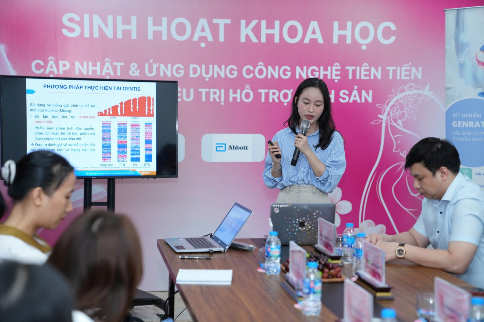 ThS. Nguyễn Thị Thanh Hằng (Chuyên viên GENTIS) mang đến những thông tin hữu ích về xét nghiệm Genratest mà GENTIS đang phát triển đến với buổi sinh hoạt khoa học.
