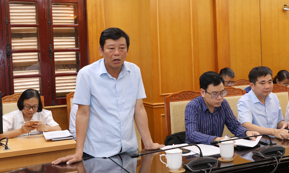 Đồng chí Ngô Tân Phượng phát biểu tại buổi làm việc.