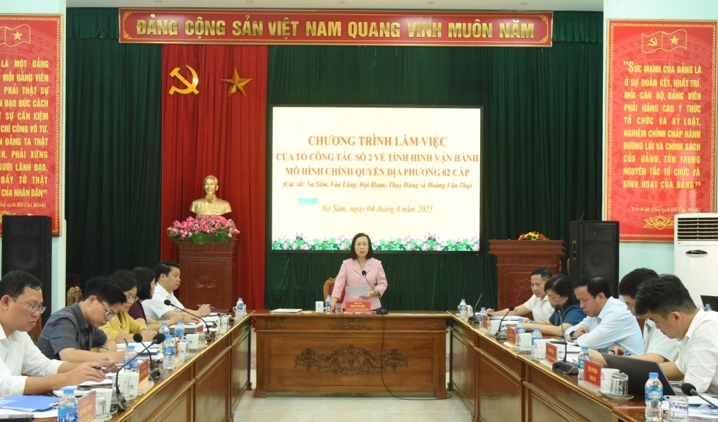 Lãnh đạo tỉnh Lạng Sơn làm việc với các xã về vận hành mô hình chính quyền địa phương 2 cấp