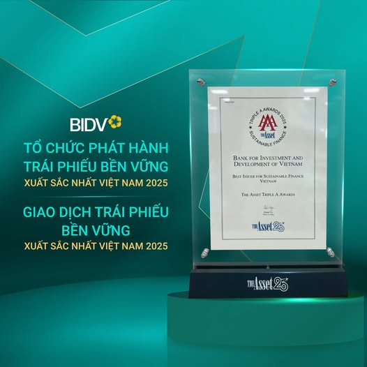 BIDV nhận các giải thưởng uy tín về phát triển bền vững BIDV nhận các giải thưởng uy tín về phát triển bền vững
