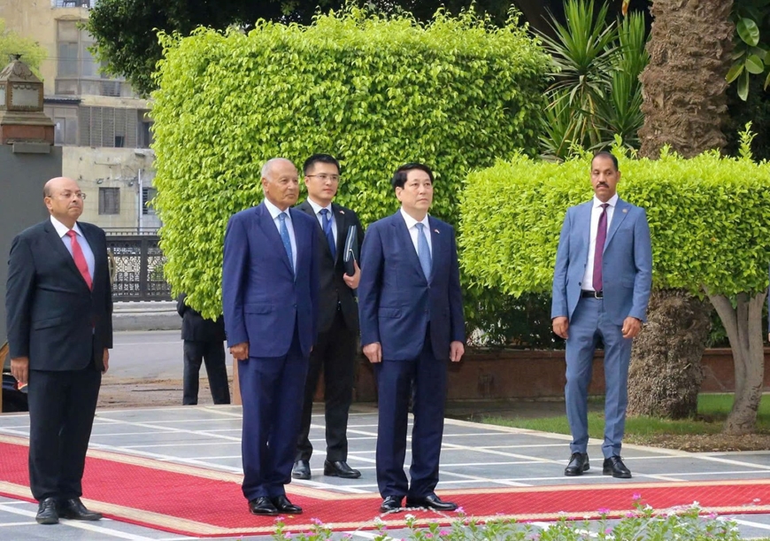 Chủ tịch nước Lương Cường gặp Tổng Thư ký Liên đoàn Arab Ahmed Aboul Gheit