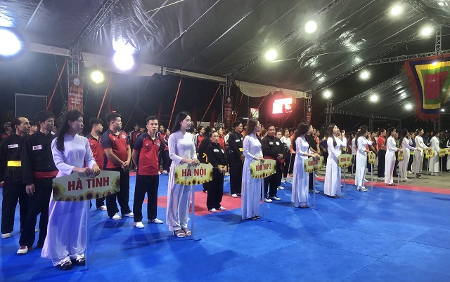 Quang cảnh Lễ khai mạc Giải vô địch Võ cổ truyền Quốc gia lần thứ XXXIV năm 2025. Ảnh: Viết Hiền