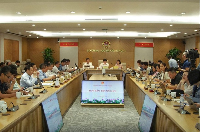 Bộ KH&CN tổ chức họp báo thường kỳ tháng 7/2025 - Ảnh: VGP/Thu Giang