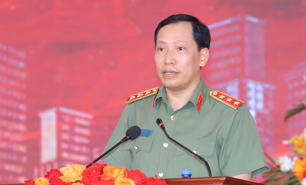 Thượng tướng Lê Văn Tuyến, Thứ trưởng Bộ Công an phát biểu tại lễ kỷ niệm.