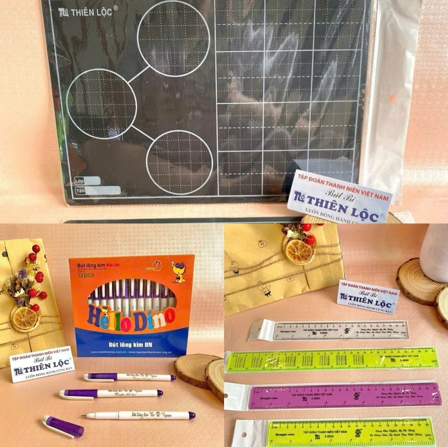 Bút bi Thiên Lộc còn cung cấp các sản phẩm hỗ trợ học tập khác: Bút gel Thiên Lộc,thước học sinh, bảng học sinh...