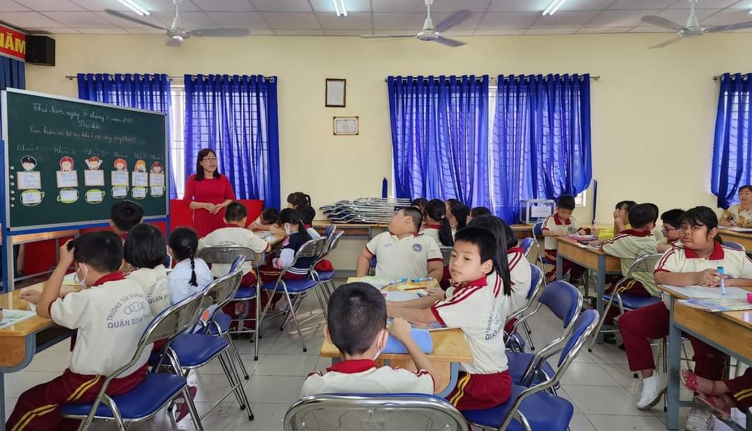Một tiết học của cô trò Trường tiểu học Phan Văn Trị (Bình Thạnh, TP. Hồ Chí Minh). Ảnh: Trường tiểu học Phan Văn Trị