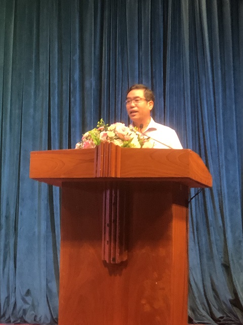 Ông Nguyễn Hữu Hà phát biểu tại buổi lễ. Ảnh: Viết Hiền