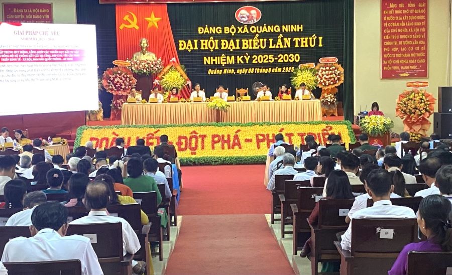 Đại hội đại biểu Đảng bộ xã Quảng Ninh lần thứ I, nhiệm kỳ 2025-2030 cũng là Đảng bộ đại hội điểm đầu tiên, tỉnh Quảng Trị.