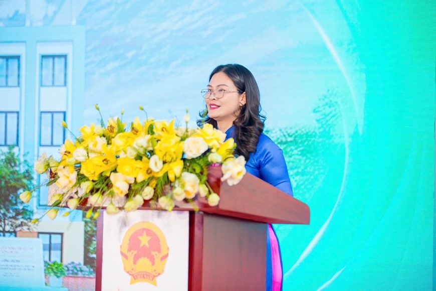 Đồng chí Vương Ngọc Hà, Ủy viên Ban Thường vụ Tỉnh ủy, Phó chủ tịch UBND tỉnh Tuyên Quang phát biểu tại lễ khánh thành công trình.