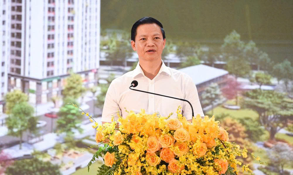 Vương Quốc Tuấn, Ủy viên dự khuyết Trung ương Đảng, Phó Bí thư Tỉnh ủy, Chủ tịch UBND tỉnh phát biểu tại lễ khởi công.