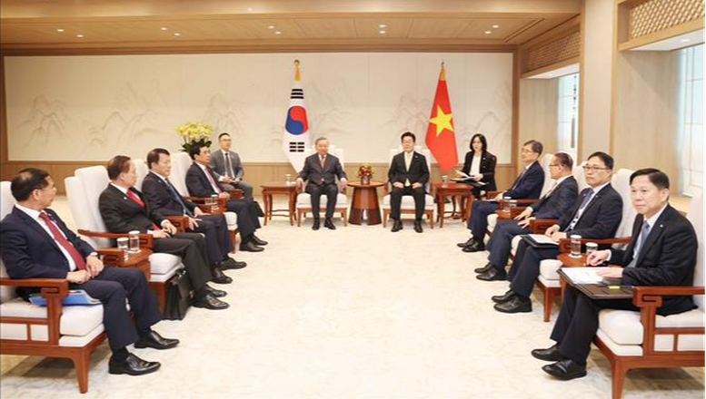 Tổng Bí thư Tô Lâm hội đàm hẹp với Tổng thống Hàn Quốc Lee Jae Myung - Ảnh: TTXVN