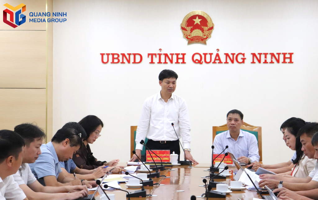 Phó Chủ tịch UBND tỉnh Quảng Ninh Nguyễn Văn Công phát biểu tại buổi làm việc.