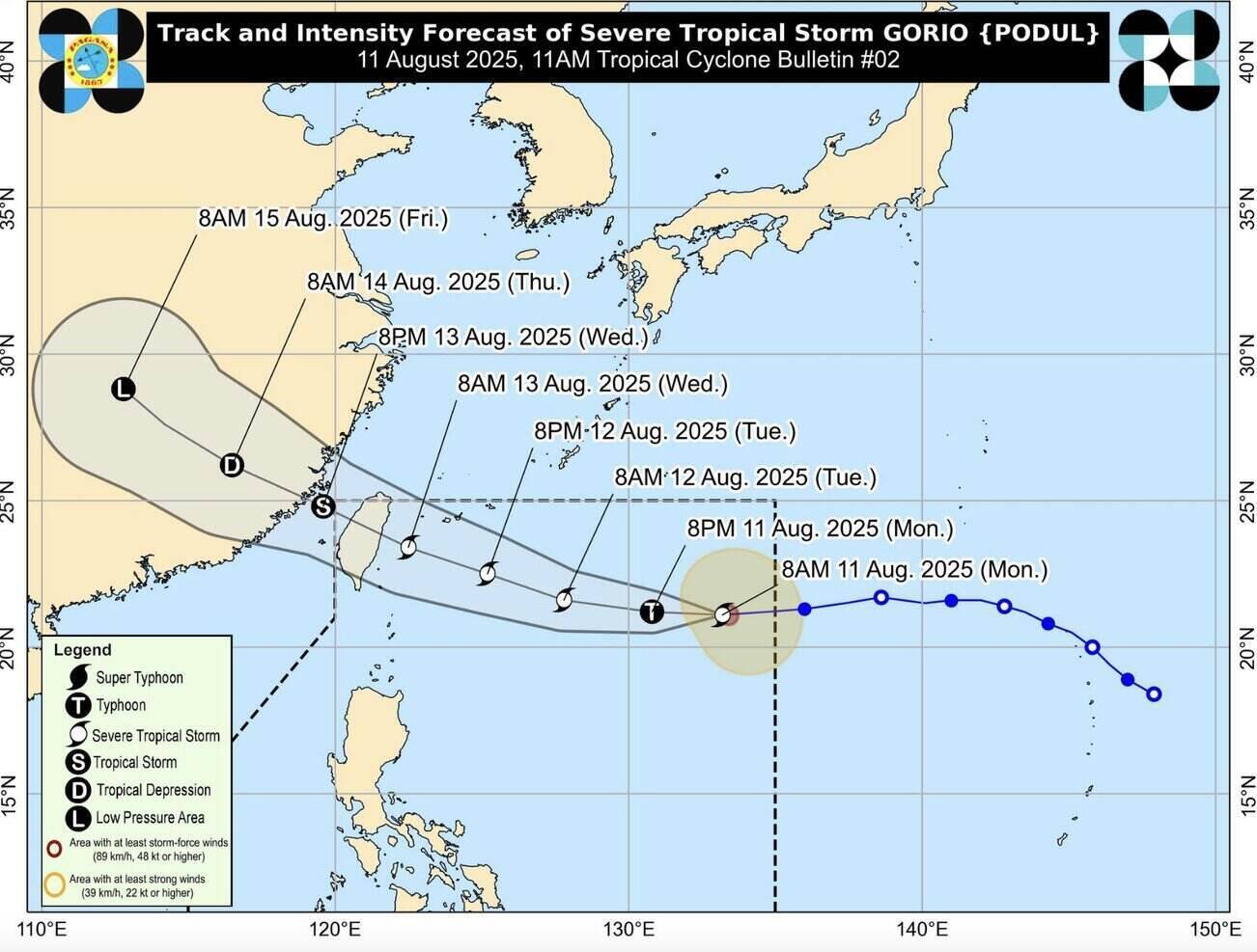 Bão Podul dự kiến mạnh lên thành cuồng phong