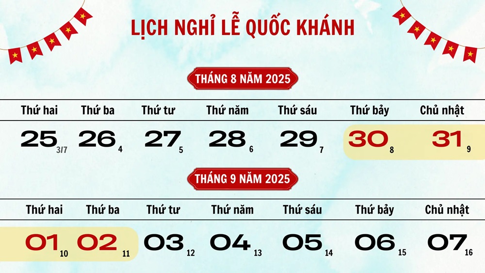 Đồng Tháp: Thông báo nghỉ lễ, treo cờ Tổ quốc nhân kỷ niệm Ngày Quốc khánh