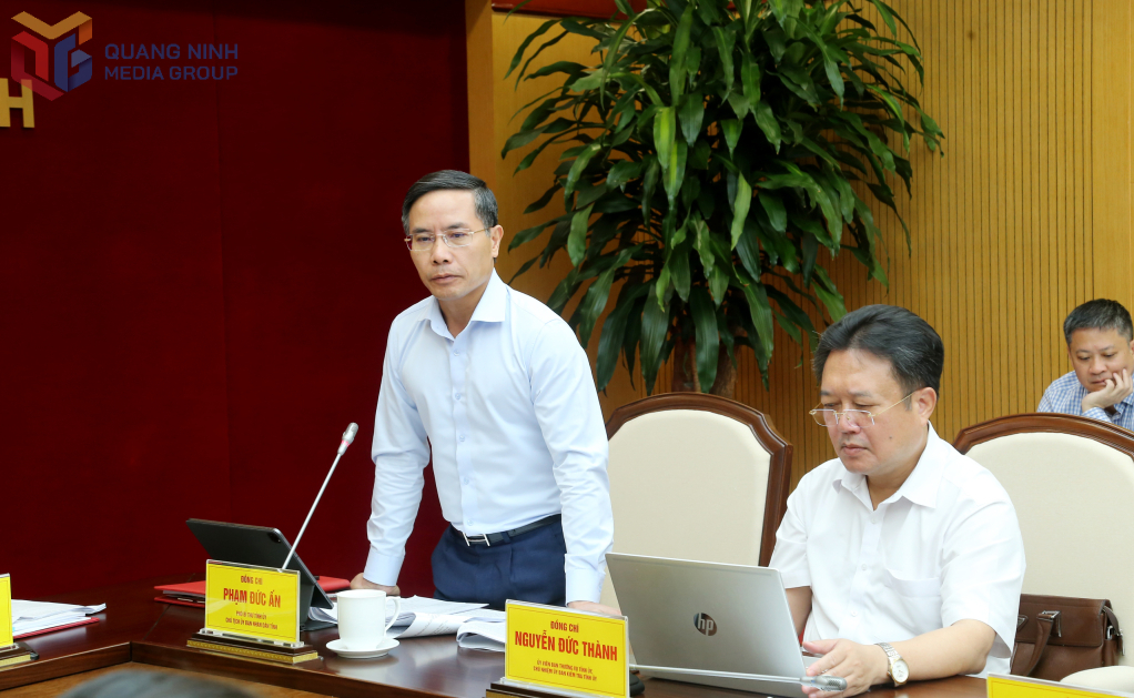 Ông Phạm Đức Ấn, Phó Bí thư Tỉnh ủy, Chủ tịch UBND tỉnh Quảng Ninh, phát biểu tại hội nghị.