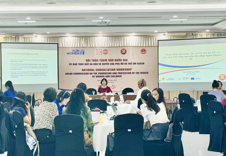 Hội thảo tham vấn quốc gia của Ủy ban Th&uacute;c đẩy v&agrave; Bảo vệ quyền của phụ nữ v&agrave; trẻ em ASEAN - Ảnh: VGP/Thu Giang
