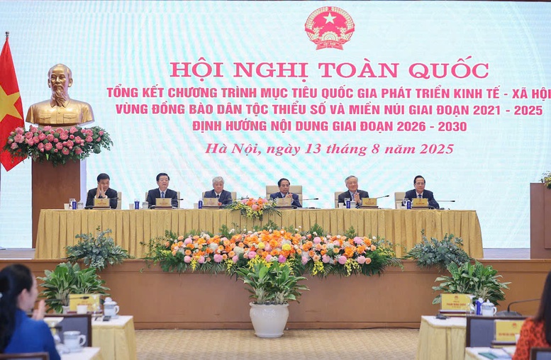 Thủ tướng Phạm Minh Chính chủ trì Hội nghị toàn quốc tổng kết, định hướng Chương trình MTQG phát triển kinh tế - xã hội vùng dân tộc thiểu số, kết nối trực tuyến với 34 tỉnh, thành phố - Ảnh: VGP/Nhật Bắc Thủ tướng Phạm Minh Chính chủ trì Hội nghị toàn quốc tổng kết, định hướng Chương trình MTQG phát triển kinh tế - xã hội vùng dân tộc thiểu số, kết nối trực tuyến với 34 tỉnh, thành phố - Ảnh: VGP/Nhật Bắc