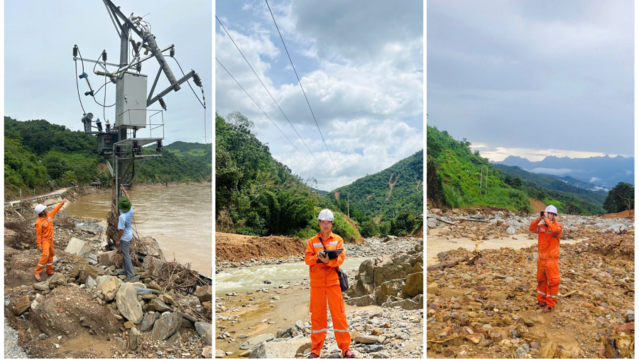 Đoàn công tác NPSC kiểm tra, tiến hành khảo sát địa chất, đánh giá mức độ sạt lở, và ảnh hưởng đến tuyến đường dây điện Đoàn công tác NPSC kiểm tra, tiến hành khảo sát địa chất, đánh giá mức độ sạt lở, và ảnh hưởng đến tuyến đường dây điện