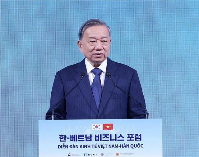 Tổng Bí thư Tô Lâm phát biểu tại Diễn đàn. Ảnh: TTXVN Tổng Bí thư Tô Lâm phát biểu tại Diễn đàn. Ảnh: TTXVN