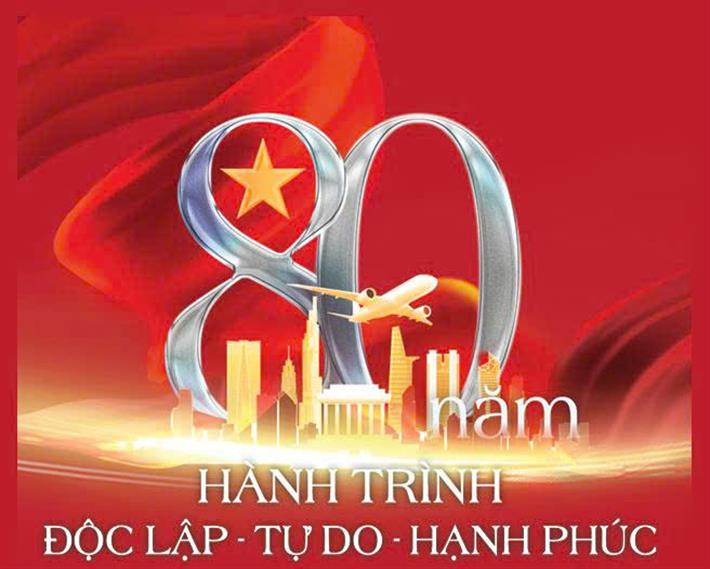 Mẫu biểu trưng Triển lãm Thành tựu Đất nước nhân dịp 80 năm Quốc khánh