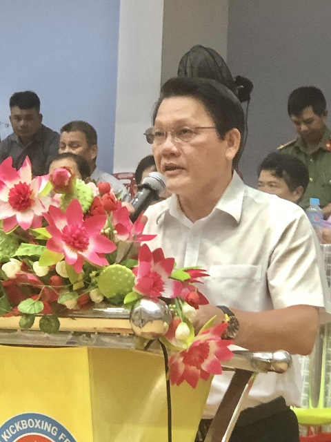 Ông Bùi Trung Hiếu phát biểu khai mạc giải. Ảnh: VH Ông Bùi Trung Hiếu phát biểu khai mạc giải. Ảnh: VH