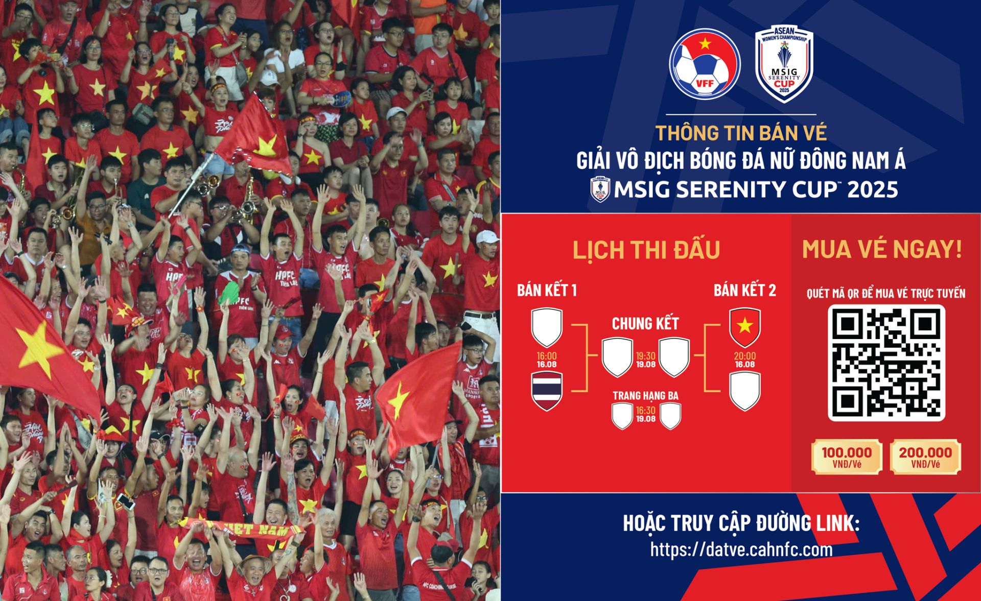 Hôm nay, VFF mở bán vé trận bán kết giải nữ Đông Nam Á 2025