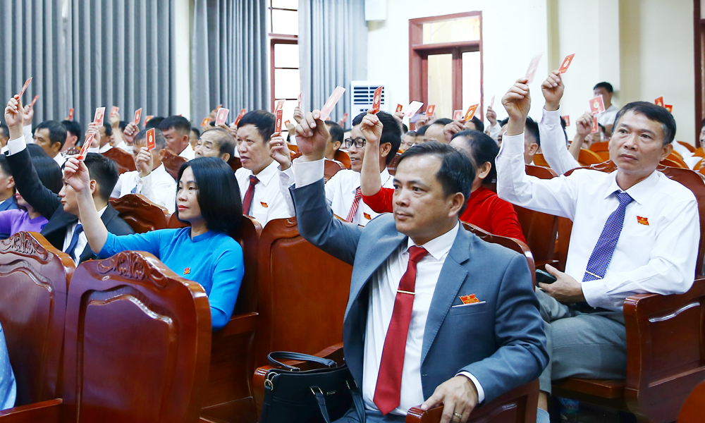 Các đại biểu biểu quyết thông qua Nghị quyết Đại hội. Các đại biểu biểu quyết thông qua Nghị quyết Đại hội.