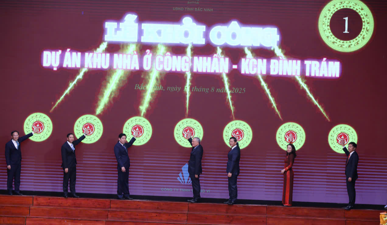 Phó Thủ tướng Nguyễn Hòa Bình nhấn nút khởi công dự án xây dựng nhà ở xã hội tại Bắc Ninh