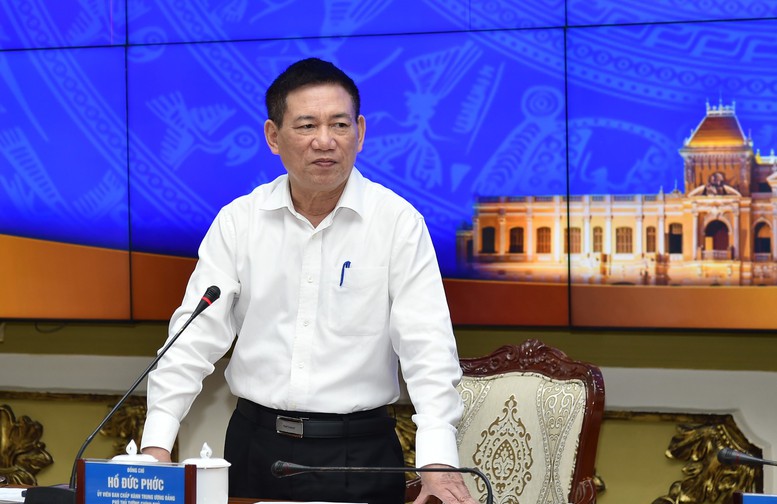 Phó Thủ tướng Chính phủ Hồ Đức Phớc làm việc với UBND TPHCM về tình hình kinh tế-xã hội, tình hình dự toán ngân sách nhà nước, kế hoạch đầu tư công - Ảnh: VGP/Trần Mạnh