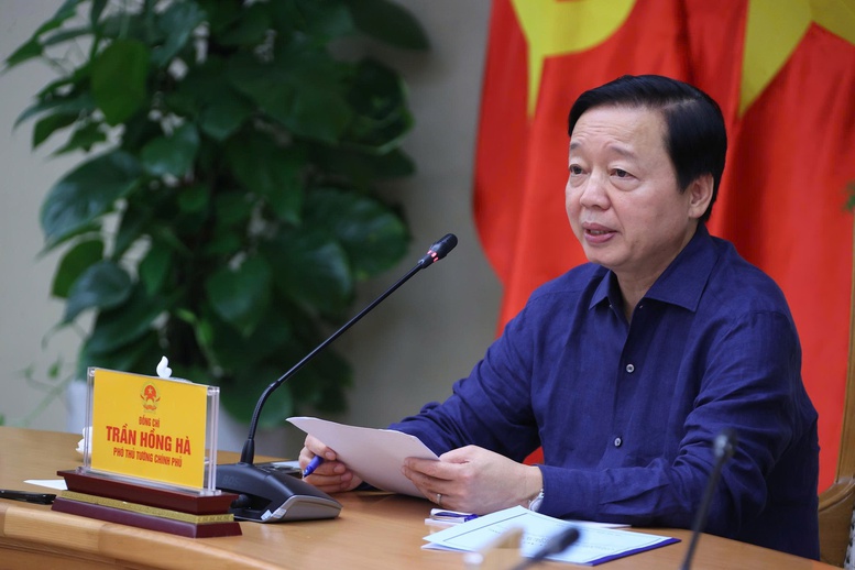 Phó Thủ tướng Trần Hồng Hà làm việc với Bộ Nông nghiệp và Môi trường, các bộ ngành liên quan về tình hình dịch tả lợn châu Phi - Ảnh: VGP/Minh Khôi