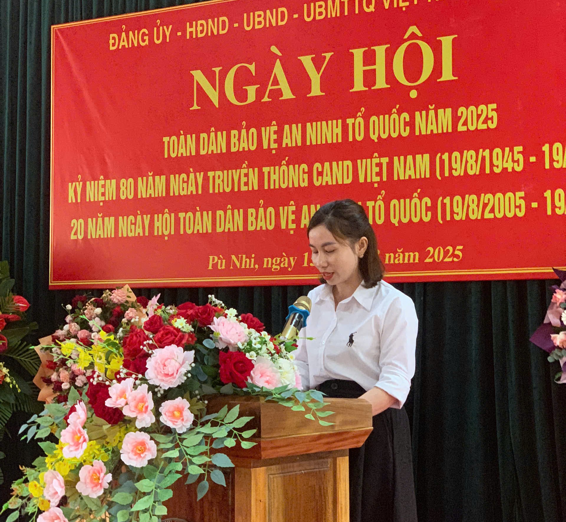 Bà Lê Thị Êm, Trưởng phòng VH - XH tỉnh: diễn văn kỷ niệm 80 năm CAND