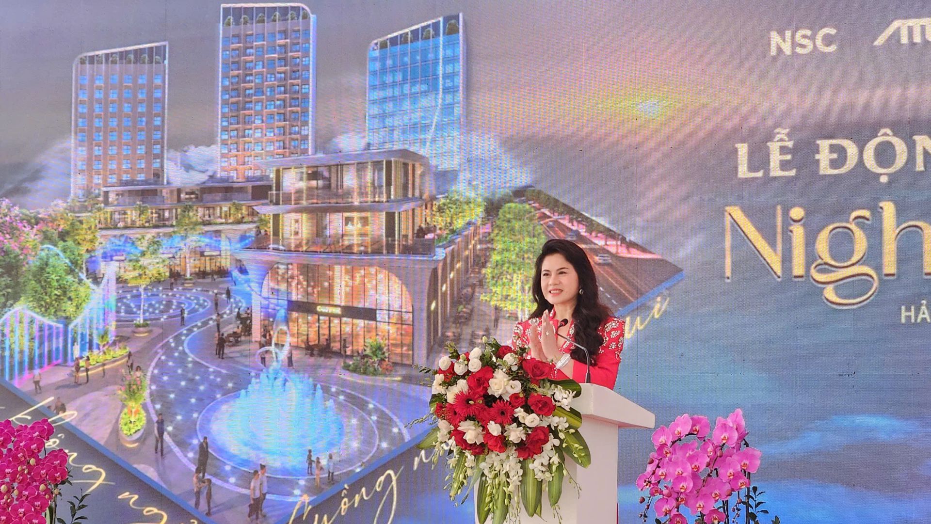 Tiến sĩ Trần Thị Hoàng Mai, Giám đốc Sở VHTT&DL Hải Phòng phát biểu tại Lễ động thổ